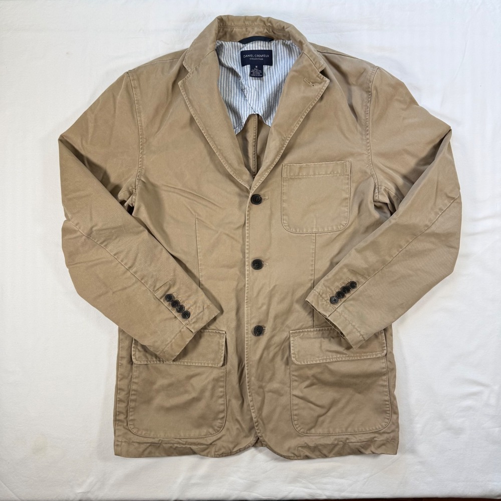 Daniel Cremieux Mens Tan Cotton Twill 3-Button Blazer Sport Coat M Summer Casual